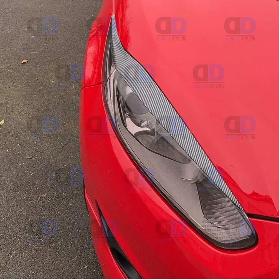 Ford Fiesta mk7 7.5 Head Light Eyebrow Trim 2012-2017 Carbon Fibre Look