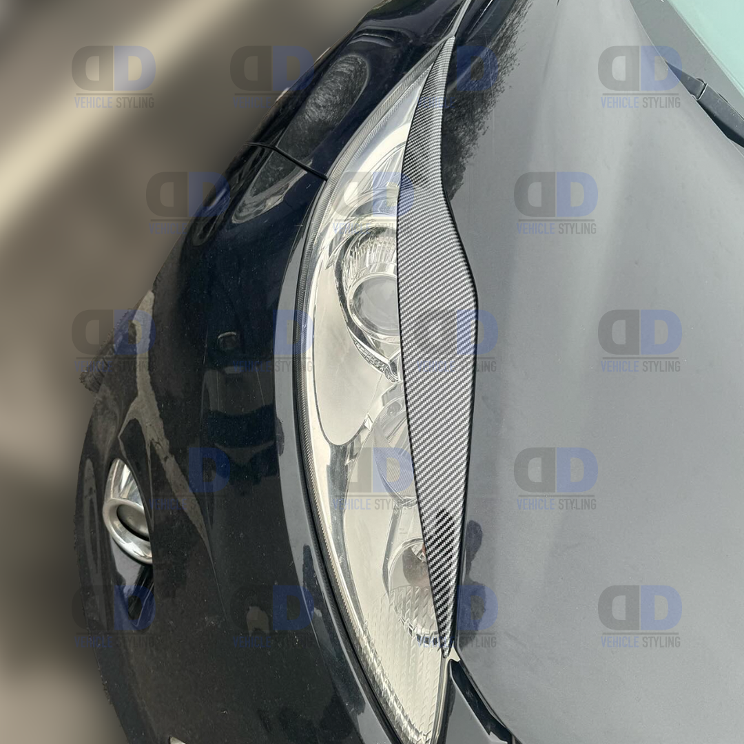 Ford Fiesta mk7 Head Light Eyebrow Trim 2008-2012 Carbon Fibre Look