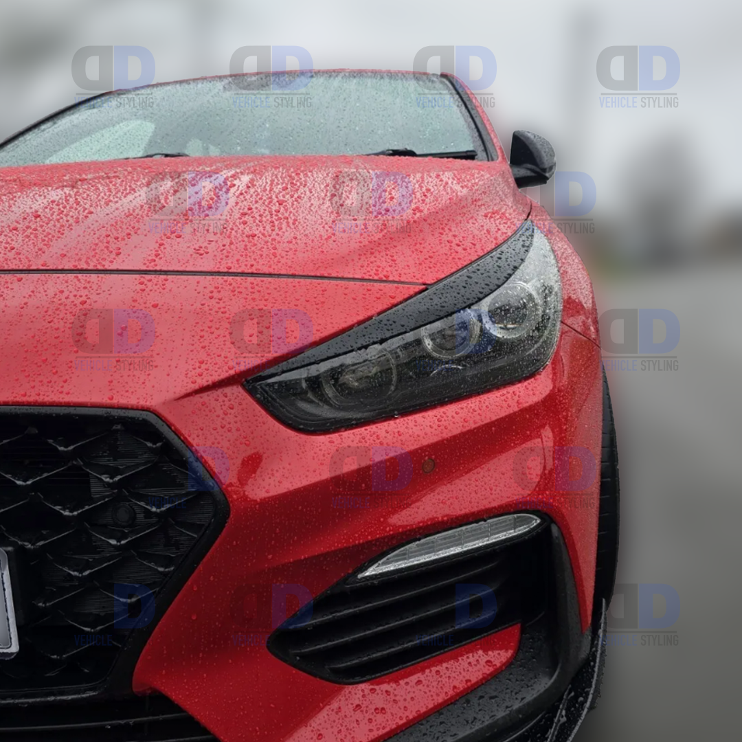 Hyundai I30N Head Light Eyebrow Trim 2017-2020 Gloss Black
