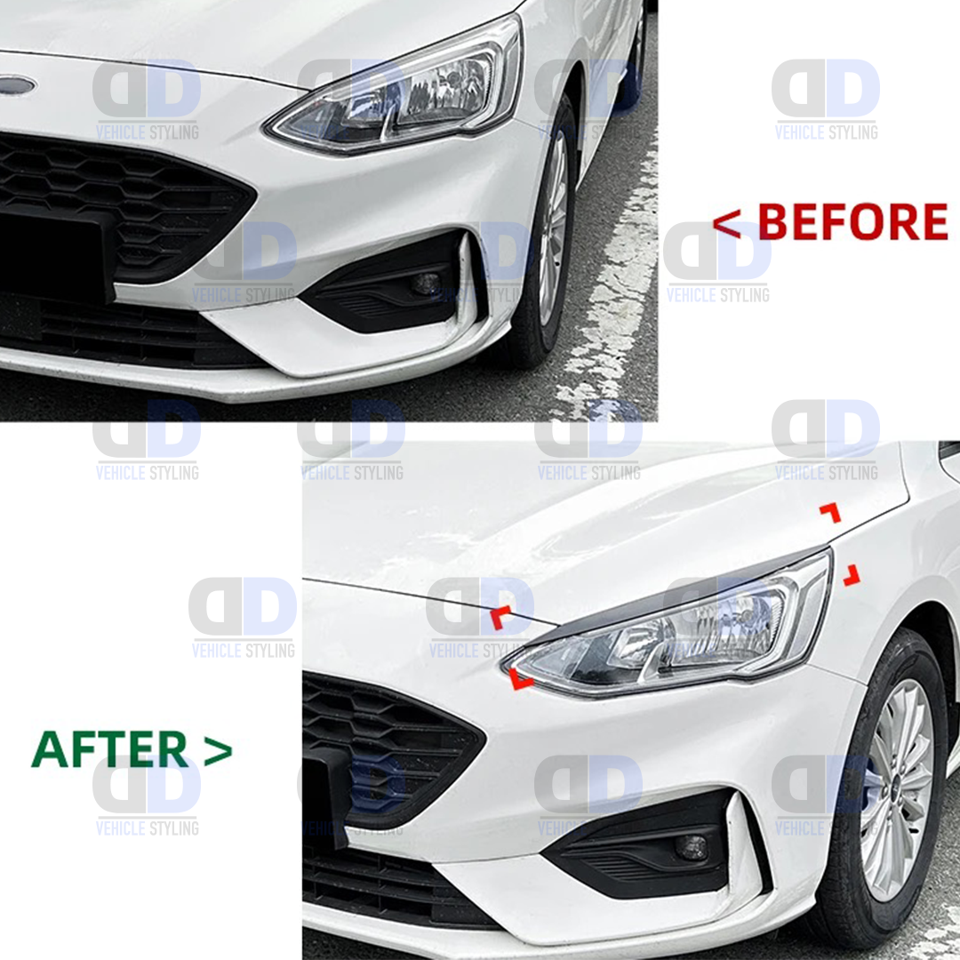 Ford Focus mk4 Head Light Eyebrow Trim 2019-2021 Carbon Fibre Look
