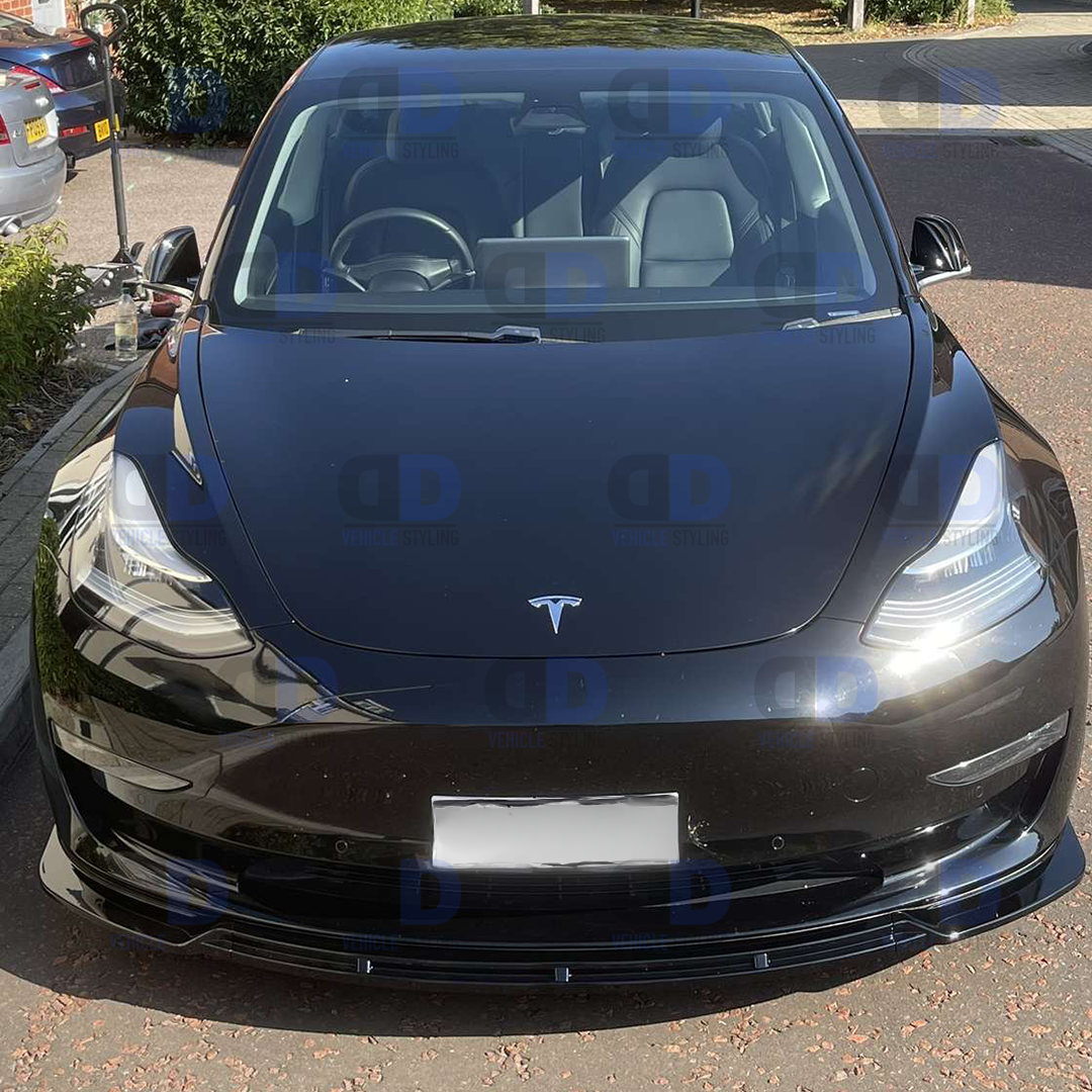 Tesla Model 3 2019-2023 Front Lip Splitter Gloss Black