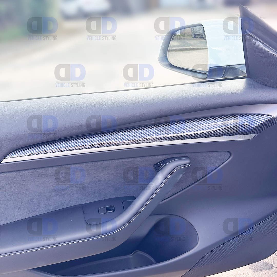 Tesla Model 3 & Model Y Carbon Fibre Look Door Trim
