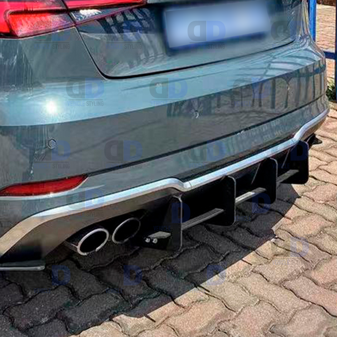 Audi S3 2017-2020 8V HATCHBACK Sportback Rear Blade Diffuser Gloss Black