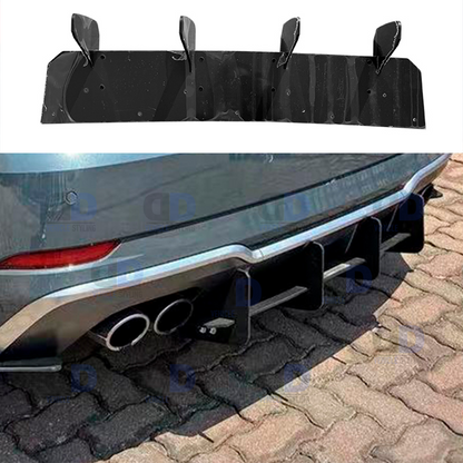 Audi S3 2017-2020 8V HATCHBACK Sportback Rear Blade Diffuser Gloss Black