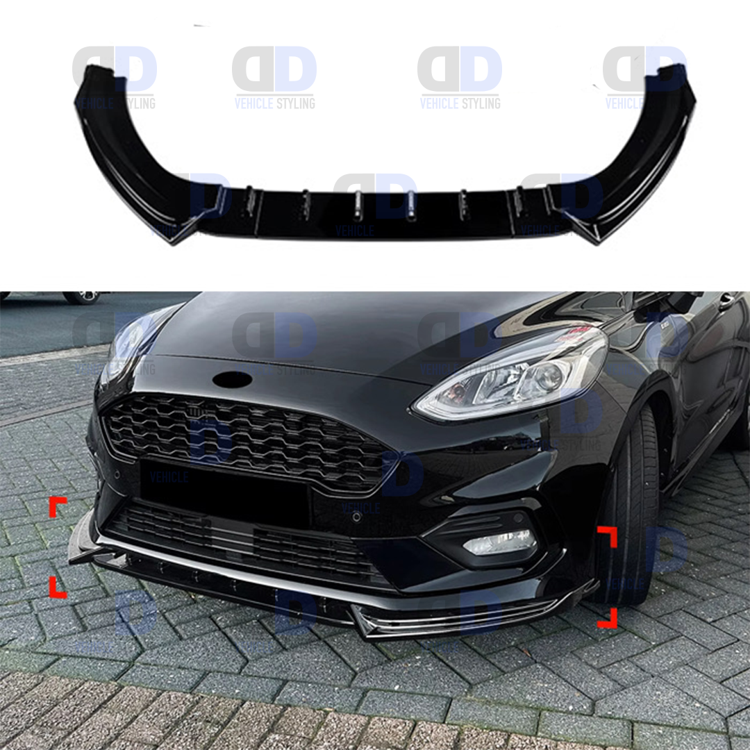 Ford Fiesta ST LINE | ST MK8 2018- 2021 front splitter gloss black
