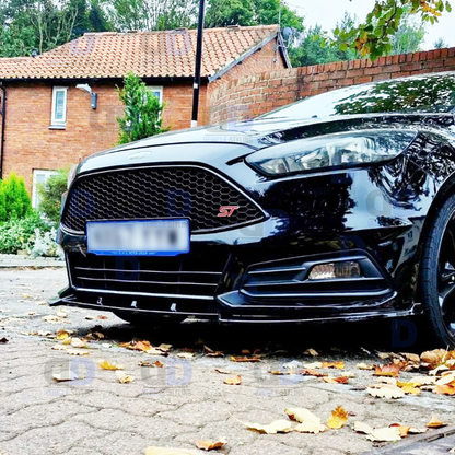 Ford Focus Mk3 3.5 ST Front Lip Splitter Spoiler Gloss Black 2012-2018