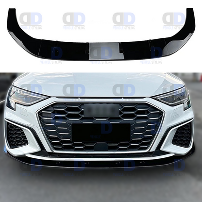 Audi A3 S line S3 2020-2024 front splitter gloss black