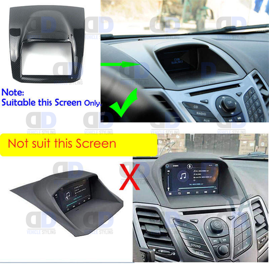 Ford Fiesta mk7 2008-2012 Carbon Fibre Look Centre Dash Screen Surround Trim