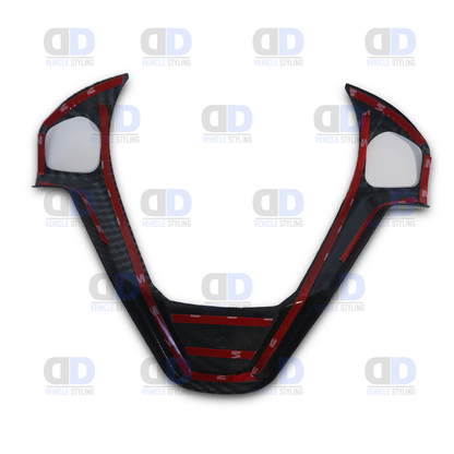 Ford Fiesta mk7 & 7.5 2008-2017 Carbon Fibre Look Steering Wheel Trim v1