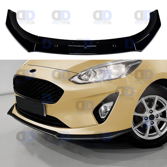 Ford Fiesta Mk8 8.5 Titanium Zetec T Front Lip Splitter Spoiler Gloss Black 2018+