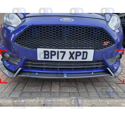 Ford Fiesta ST MK7 7.5 2012-2017 front splitter Carbon Fibre Look