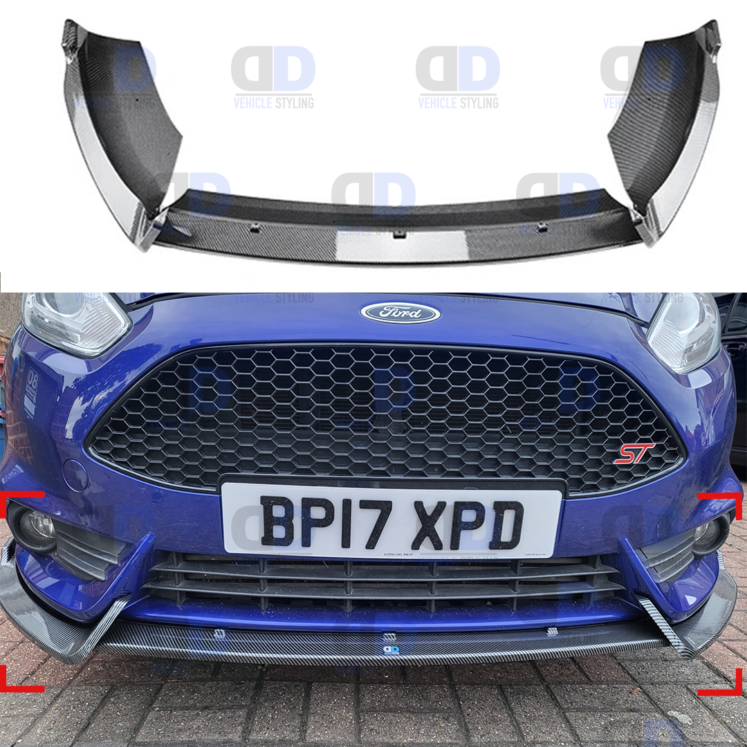 Ford Fiesta ST MK7 7.5 2012-2017 front splitter Carbon Fibre Look