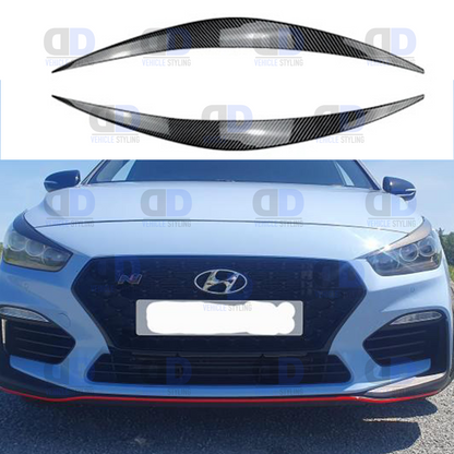 Hyundai I30N Head Light Eyebrow Trim 2017-2020 Carbon Fibre Look