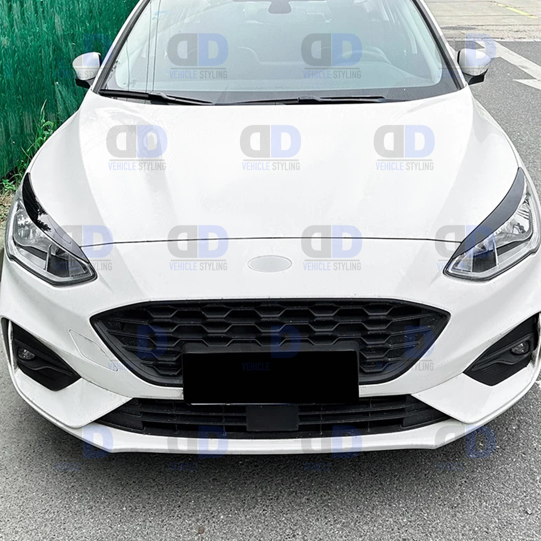 Cejas Para Faros Delanteros Ford Focus MK4 2019-2021 - Cubrepárpados Negro Brillante, Autoadhesivo, ABS
