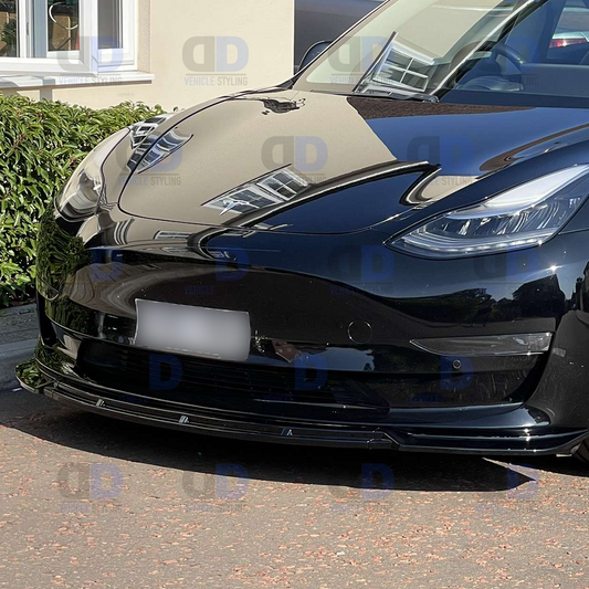 Tesla Model 3 2019-2023 Front Lip Splitter Gloss Black
