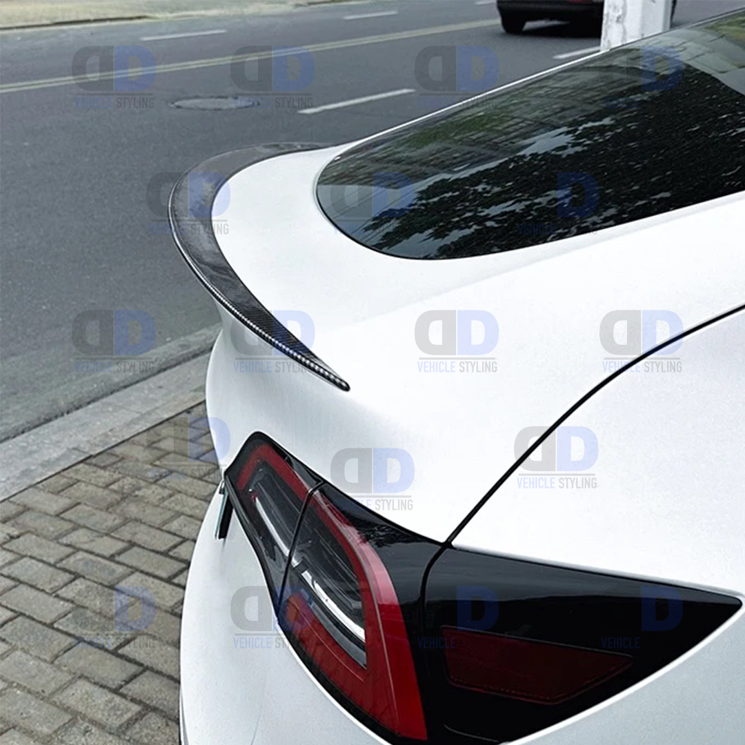 Tesla Model Y 2022+ Rear Lip Boot Spoiler Carbon Fibre Look