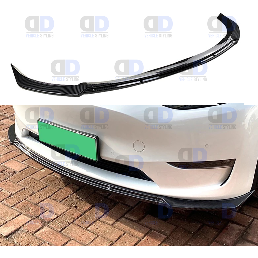 Tesla Model Y 2022+ Front Lip Splitter Carbon Fibre Look