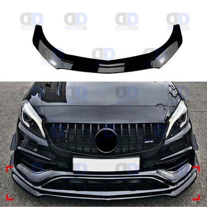 Mercedes W176 A class A45 AMG Line 2013-2018 front splitter gloss black