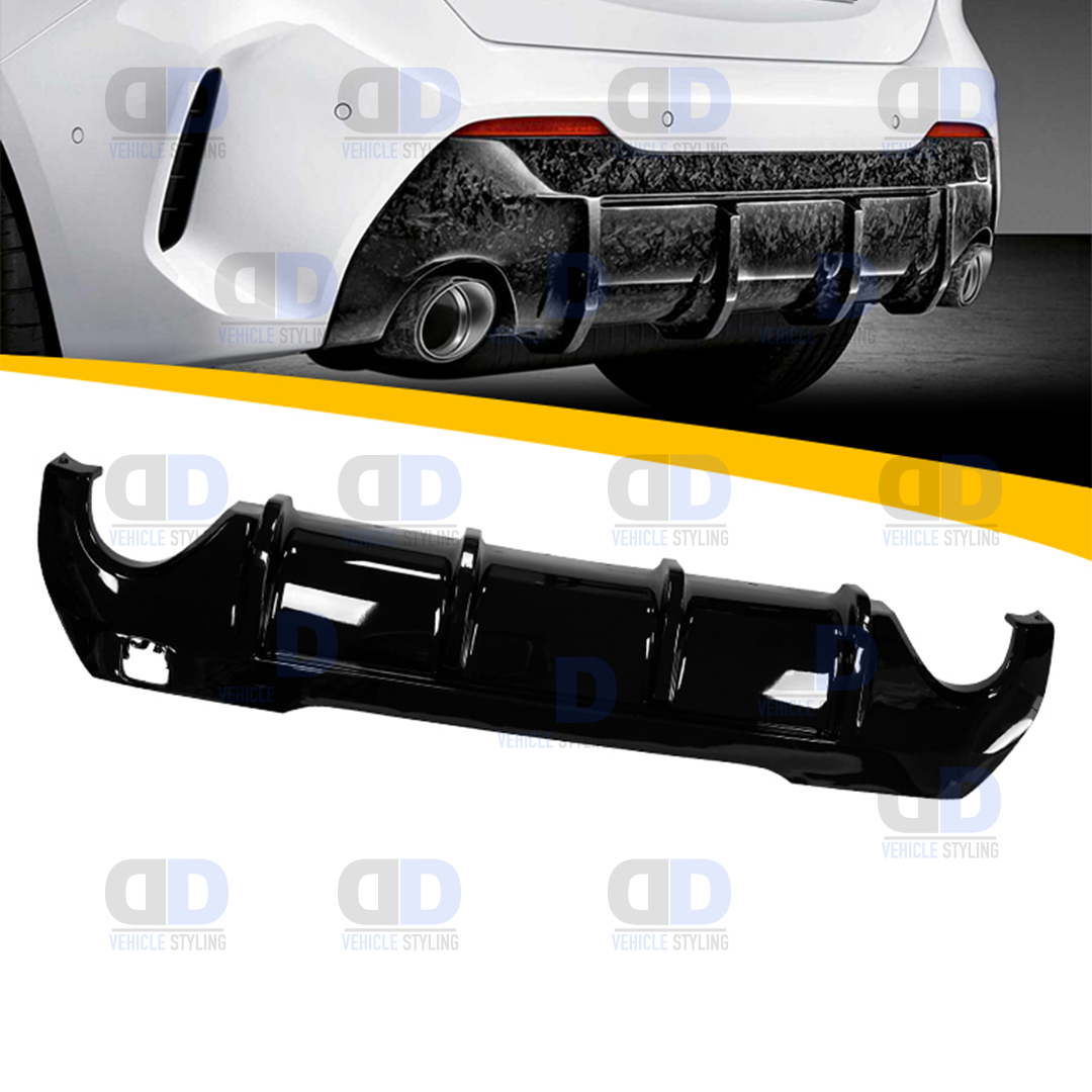 BMW F40 1 Series M135i 2019+ Rear Diffuser Twin Exhaust Gloss Black