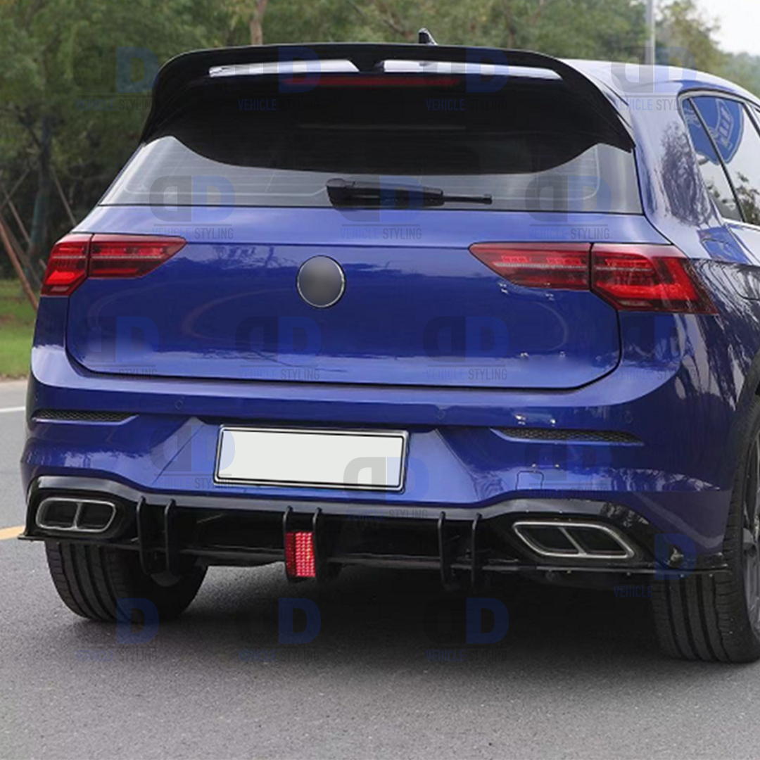 VW Golf R Line mk8 2020+ Rear Blade Diffuser With LED