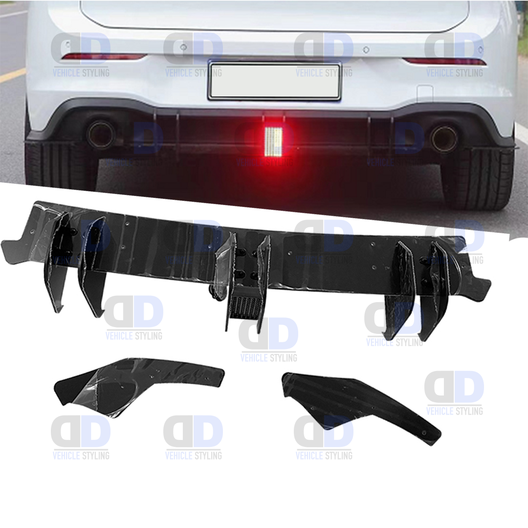 VW Golf GTI mk8 2020+ Rear Blade Diffuser With LED